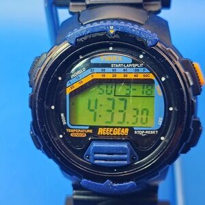 Vintage 1997 Timex Reef Gear 40mm Mens Digital Watch W/ Liquid Filled Compass